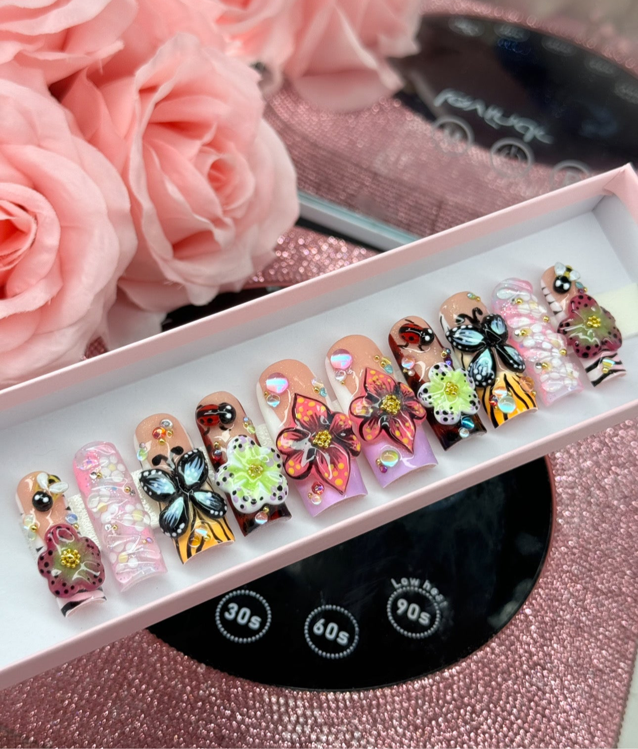 Acrylic Cute Y2K Spring 3D Sculpted Gel Press On Nails