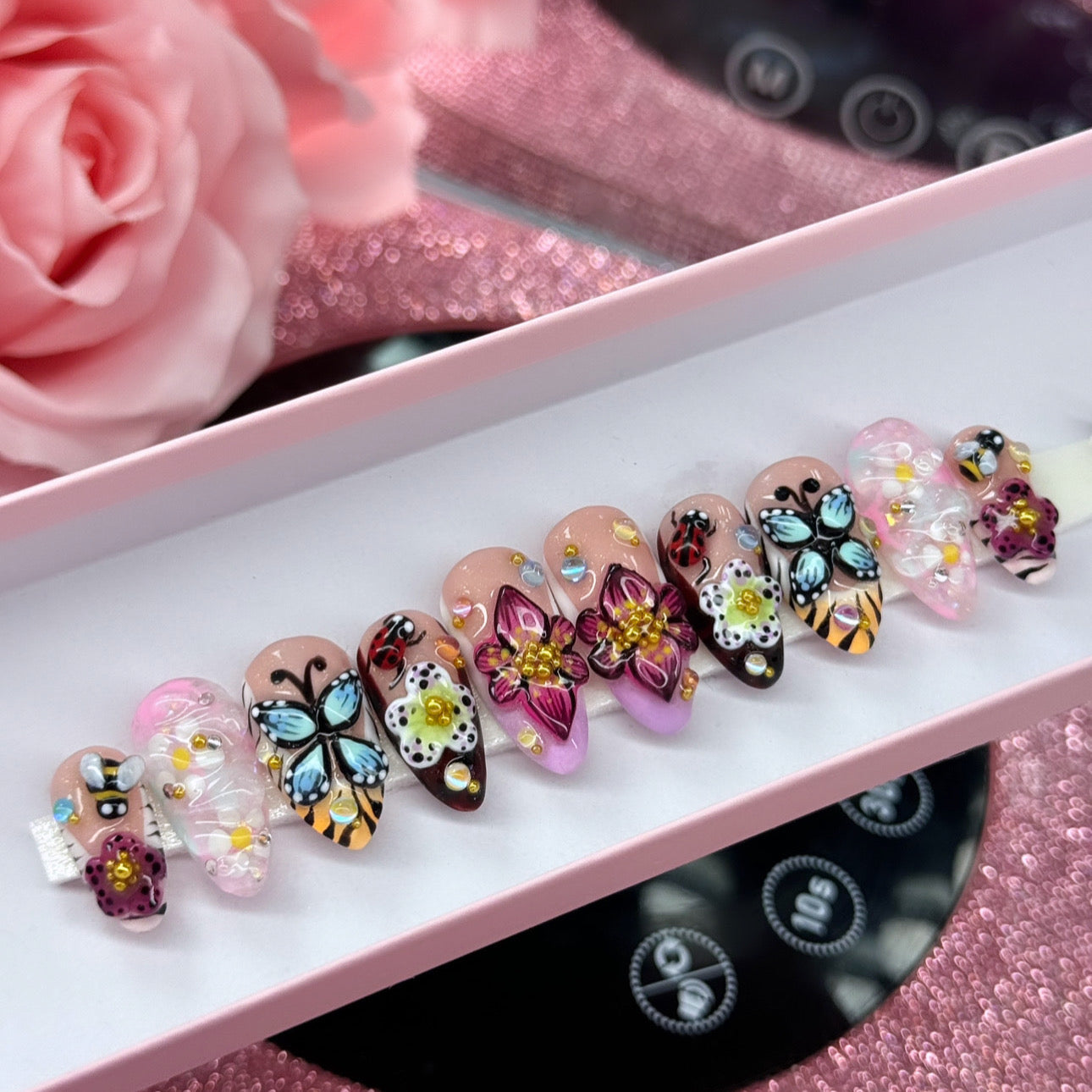 Acrylic Cute Y2K Spring 3D Sculpted Gel Press On Nails