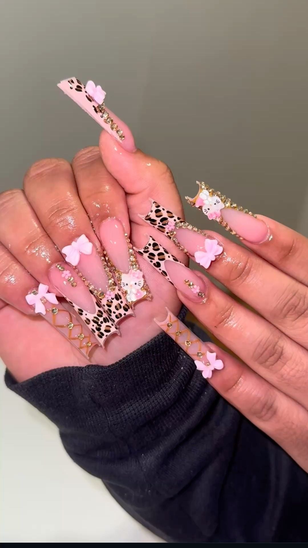 Luxury Baddie Press On Nails Acrylic French Tips & Bling