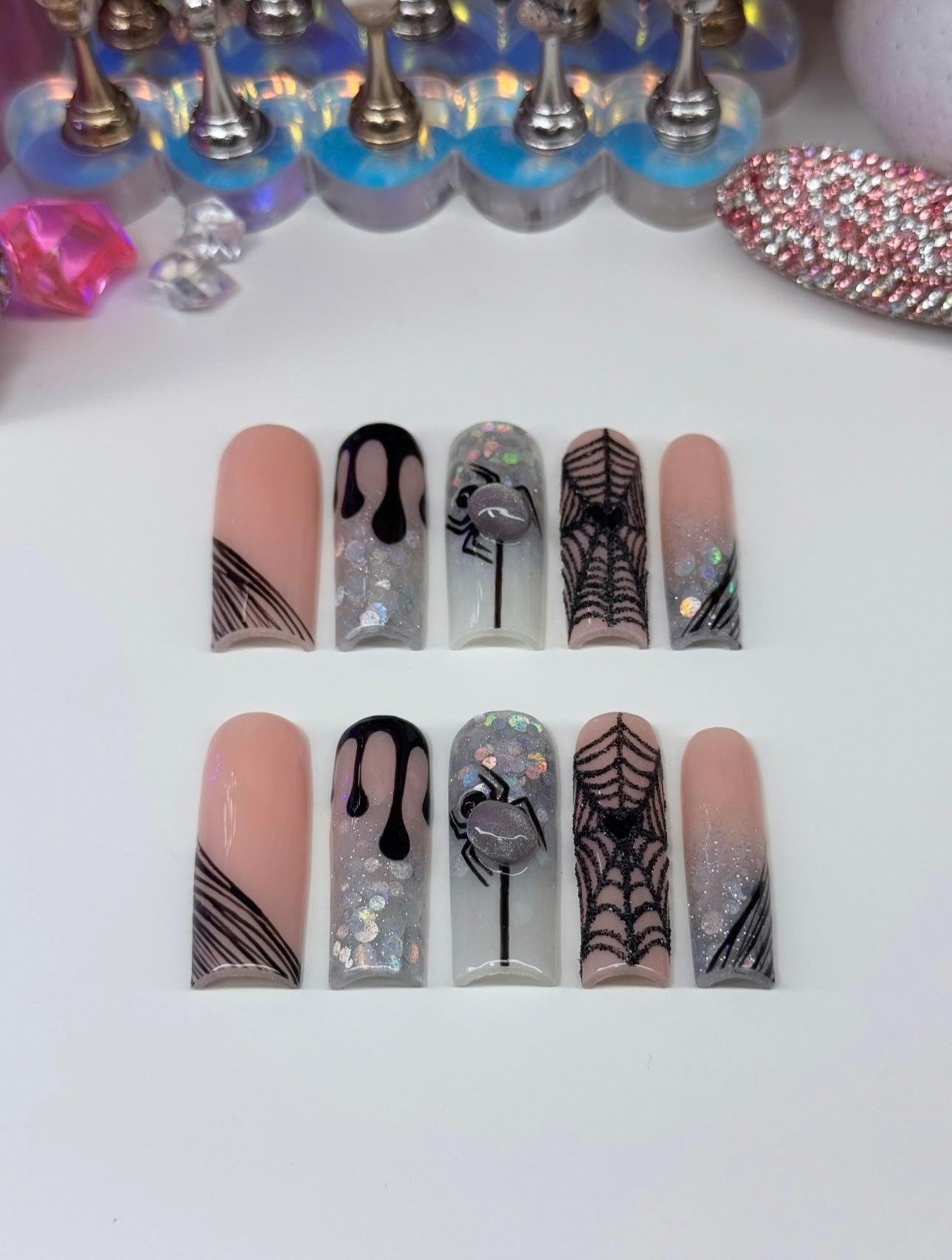Acrylic Cute Baddie Halloween Cat Eye Spiders & Webs
