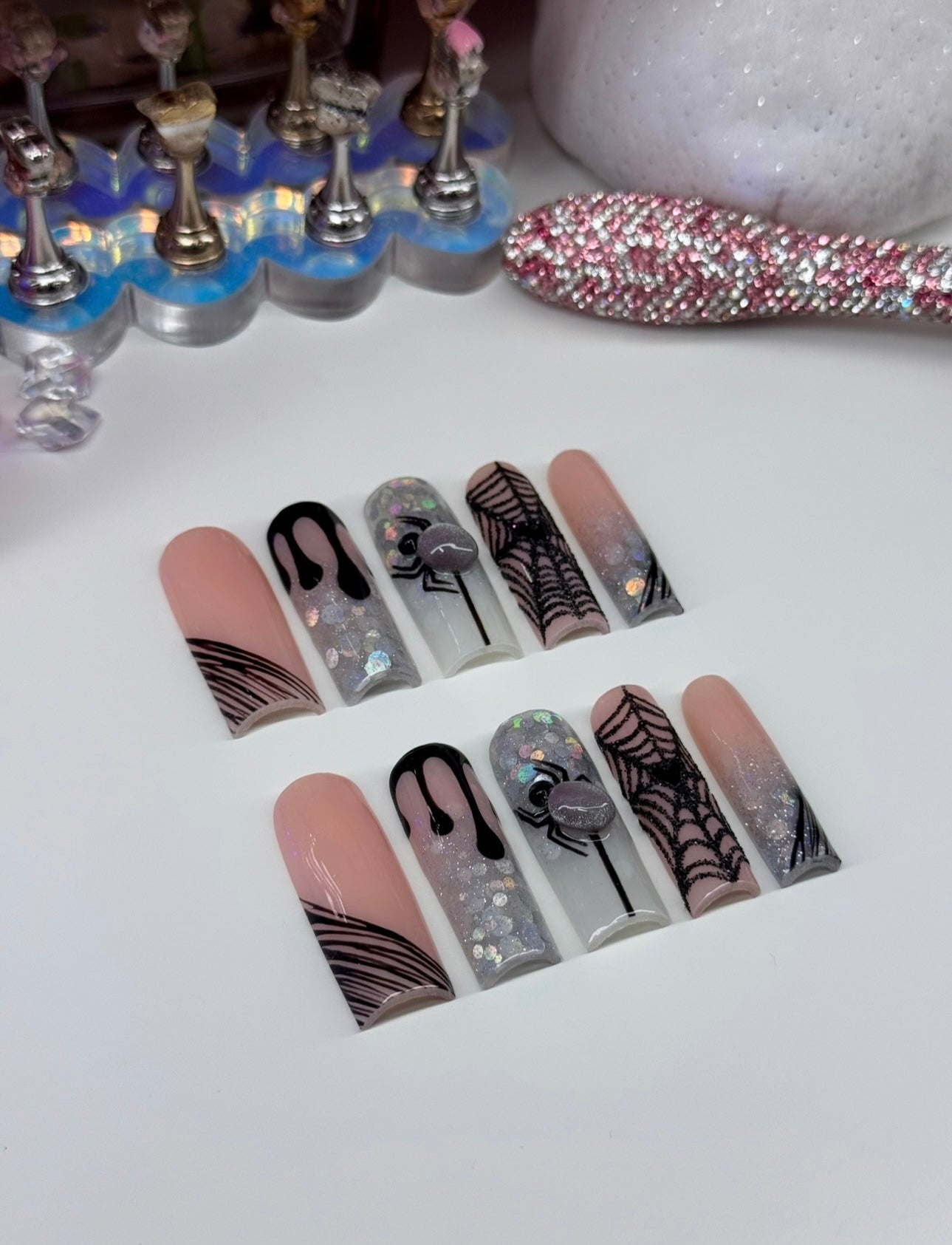 Acrylic Cute Baddie Halloween Cat Eye Spiders & Webs