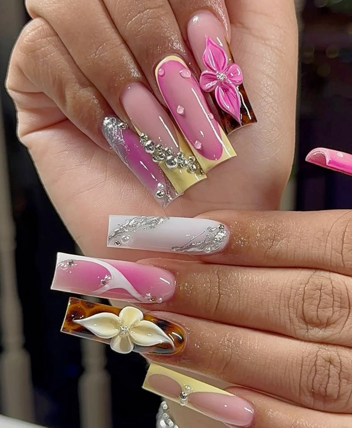 Acrylic Y2K Spring 3D Press On Nails & Bling